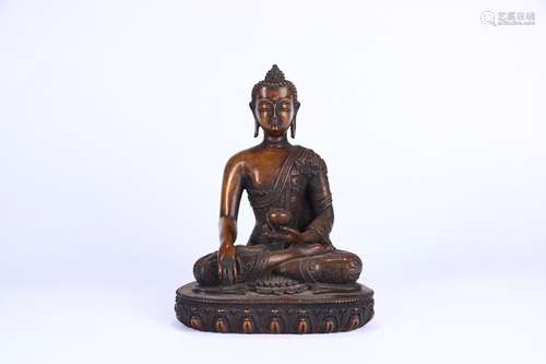 A Chinese Bronze Gautama Buddha Statue