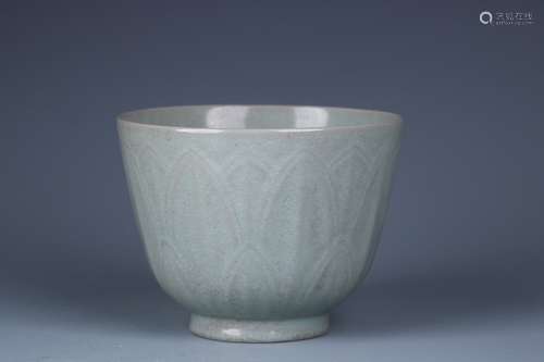 A Chinese Ru Kiln Lotus Pattern Bowl