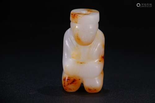 A Chinese Hetian Jade Figure Hand Piece