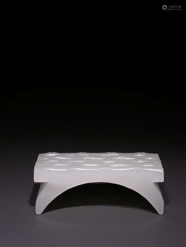 A Chinese Hetian Jade  Bamboo Joint Ink Rest