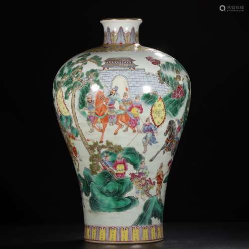 A Chinese Famille Rose Figure Story Meiping Vase