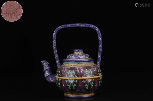 A Chinese Zisha Enamel Color Teapot