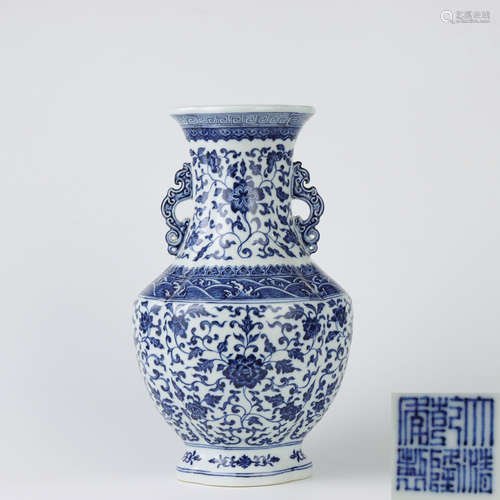 A Blue And White Foliage Porcelain Vase