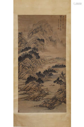 A Chinese Landscape Scroll, Fa Ruozhen Mark