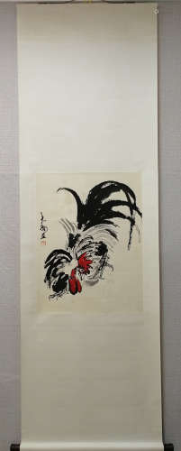 A Chinese Rooster Painting, Chen Dayu Mark