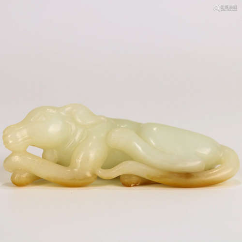 A Chinese Jade Carved Dog Ornament