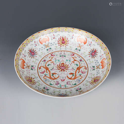 Chinese Famille Rose Porcelain Plate, Mmarked