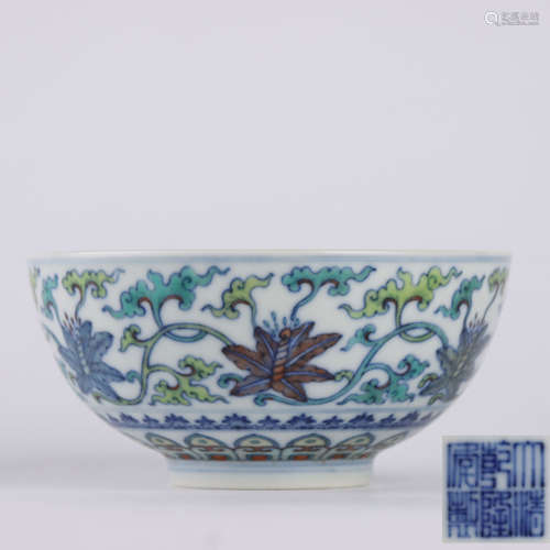 A Doucai Floral Porcelain Bowl