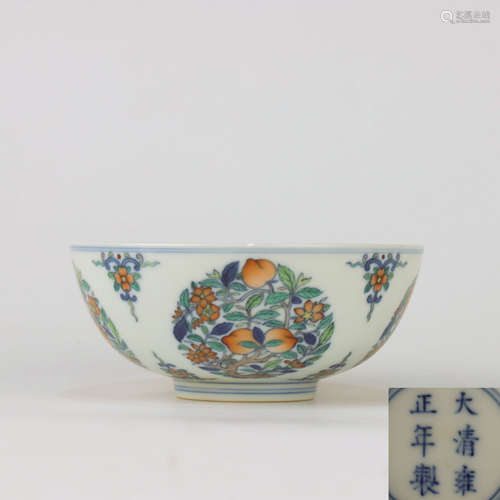 A Doucai Peach Motif Porcelain Bowl