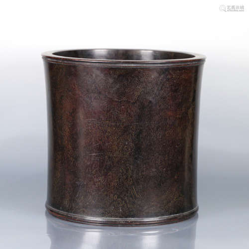 A Rosewood Brush Pot