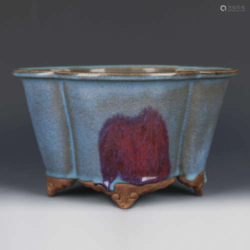 A Jun Kiln Porcelain Flower Basin