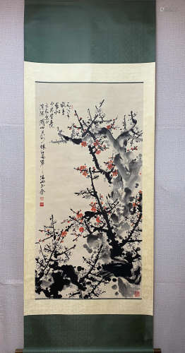 A Chinese Plum Blossom Painting, Guan Shanyue Mark