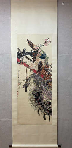 A Chinese Flower And Bird Painting, Zheng Naiguang Mark