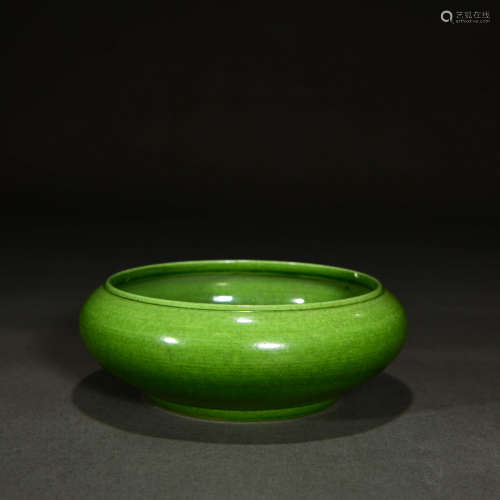 A Green Glaze Porcelain Brush Washer