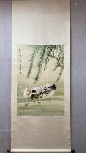 A Chinese Flower And Bird Painting, Huang Huanwu Mark