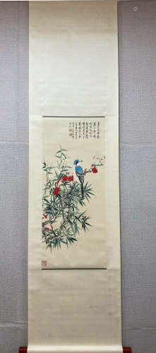 A Chinese Flower And Bird Painting, Xie Zhiliu Mark