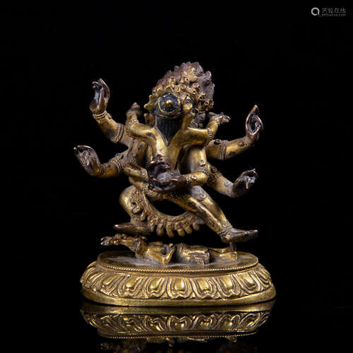 A Gild Bronze Statue Of Nandikesvara