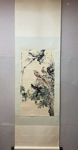 A Chinese Flower And Bird Painting, Yan Bolong Mark