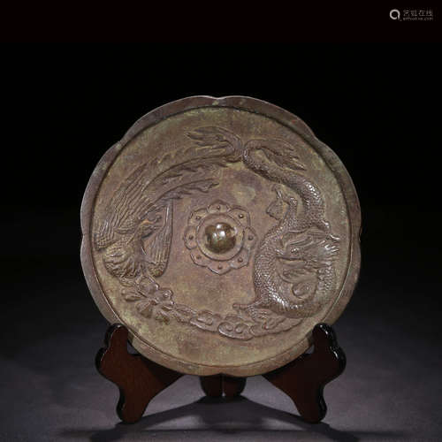 A Dragon&Phoenix Motif Bronze Mirror