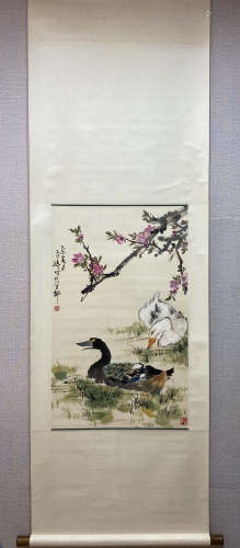A Chinese Flower And Bird Painting, Wang Xuetao Mark