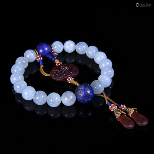 18pcs Aquamarine Beads Hand String