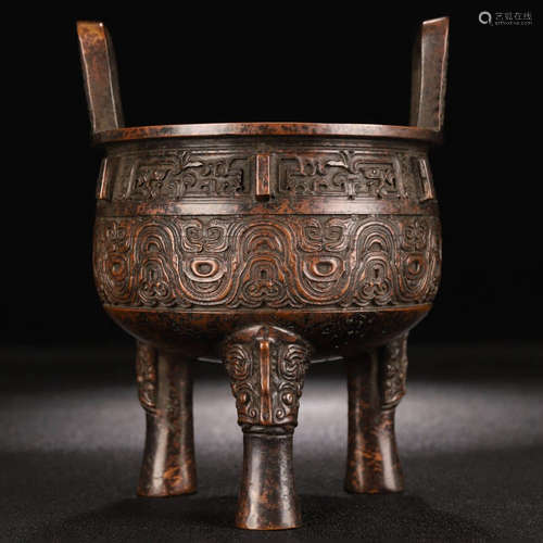 A Tripod Bronze Censer