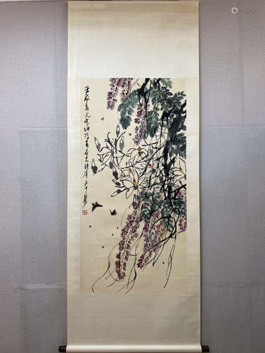 A Chinese Flower And Bird Painting, Guo Shifu Mark