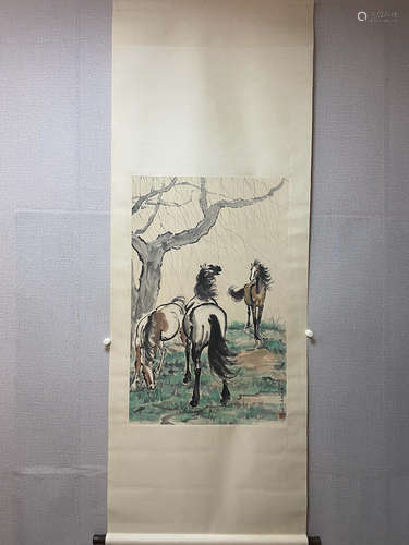 A Chinese Horse Painting, Xu Beihong Mark