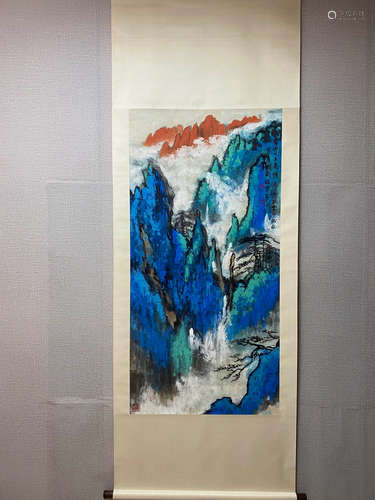 A Chinese Landscape Painting, Liu Haisu Mark