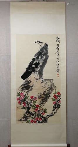 A Chinese Flower And Bird Painting, Xu Linlu Mark