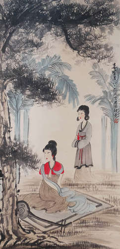 A Chinese Ladies Painting，Fu Baoshi Mark