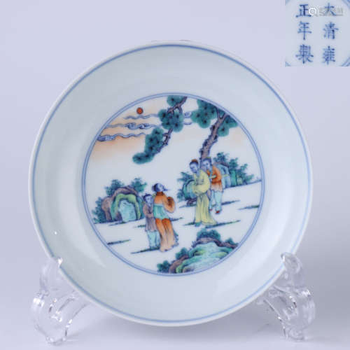 A Chinese Doucai ‘Figures’ Porcelain Plate