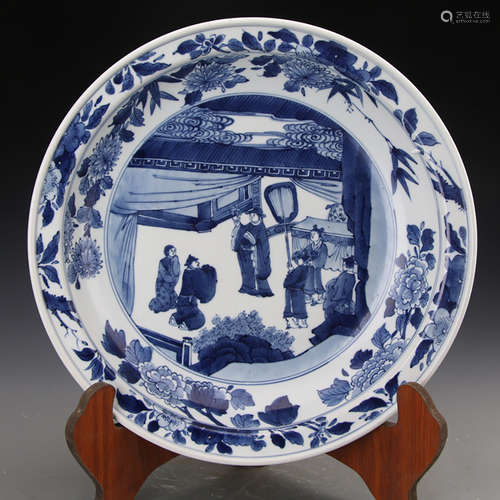 A Chinese Blue And White ‘West Chamber’ Porcelain Plate