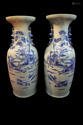 Blue and White Porcelain Large Vase