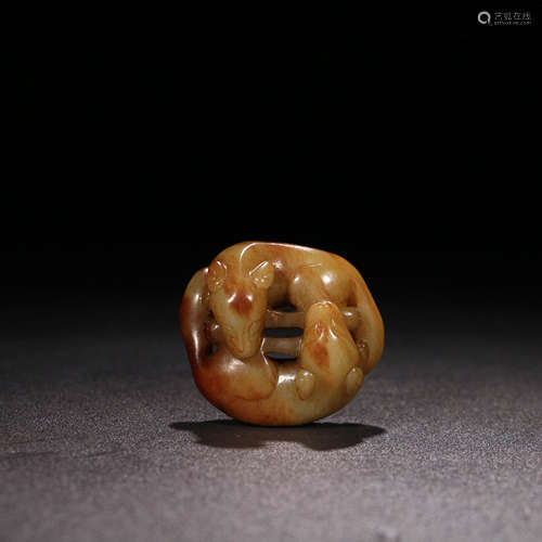 A Chinese Carved Hetian Jade Pendant