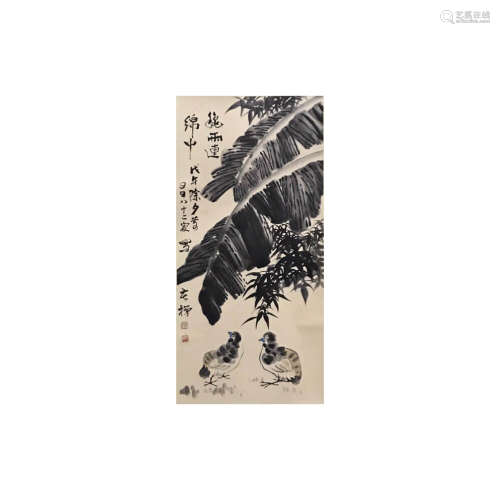 A Chinese ‘Quail’ Painting Scroll
