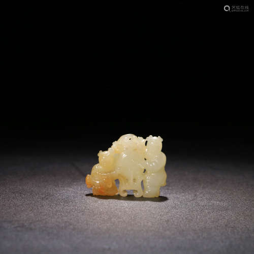A Chinese Carved Hetian Jade Boys Ornament
