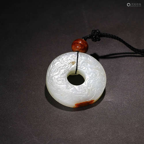 A Carved Hetian Jade Pendant