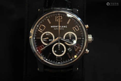 Montblanc Auto Mechanical Steel Watch with Timer, Back through