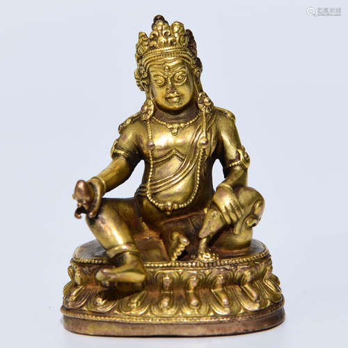 A Bronze God of Wealth Statue