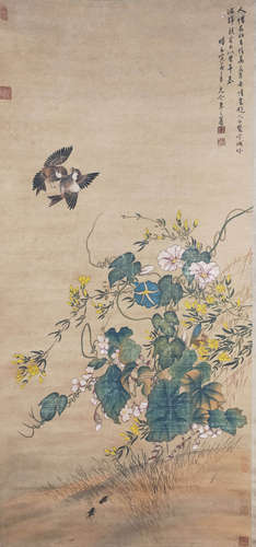 A Chinese ‘Flower And Bird’ Painting, Zhu Zhifan Mark