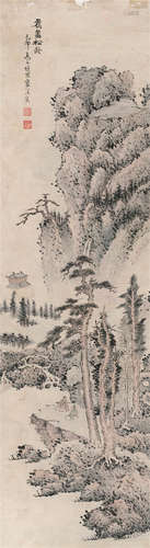 蓝瑛（1585～1664） 山水人物 立轴 纸本