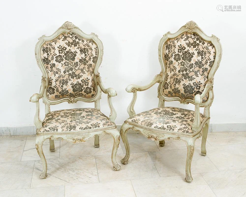 Pair of Venetian arm chairs