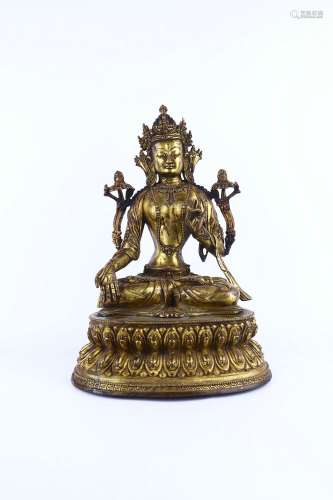 chinese gilt bronze statue of tara,ming dynasty