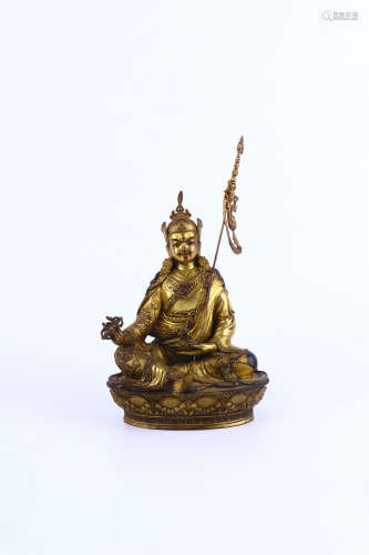 chinese gilt bronze statue of buddha,qing dynasty