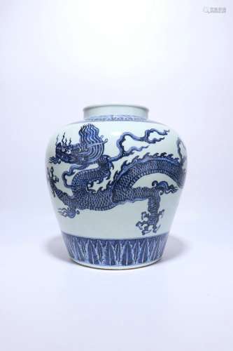 chinese blue and white porcelain pot,qing dynasty