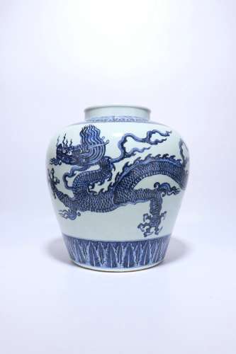 chinese blue and white porcelain pot,qing dynasty