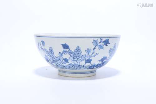 chinese blue and white porcelain bowl,qing dynasty