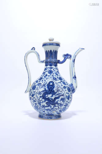 chinese blue and white porcelain wine pot,qing dynasty