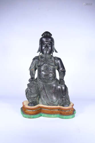 chinese bronze statue of guangong,qing dynasty